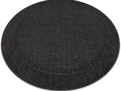Sisal Tapijt Timo 5000 Cirkel Buitenshuis Kader Zwart Cercle 120 Cm