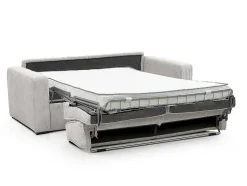 Slaapbank 4 Zitplaatsen Met Stoffen Bekleding In Cremewit Snel Ombouwbaar Matrasbreedte: 160 Cm Matrasdikte: 14 Cm Mondovi