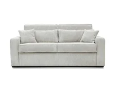 Slaapbank 4 Zitplaatsen Met Stoffen Bekleding In Cremewit Snel Ombouwbaar Matrasbreedte: 160 Cm Matrasdikte: 14 Cm Mondovi