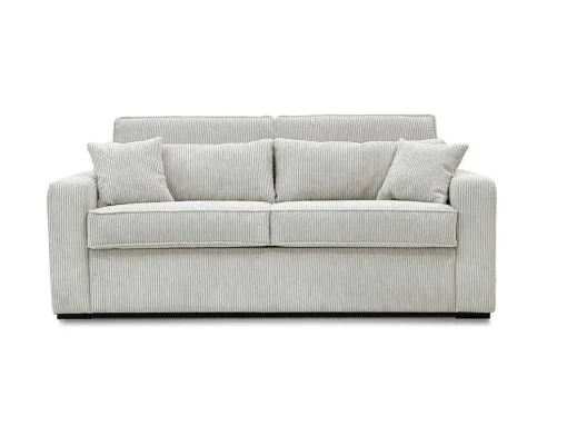 Slaapbank 4 Zitplaatsen Met Stoffen Bekleding In Cremewit Snel Ombouwbaar Matrasbreedte: 160 Cm Matrasdikte: 14 Cm Mondovi