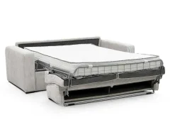 Slaapbank 4 Zitplaatsen Met Stoffen Bekleding In Cremewit Snel Ombouwbaar Matrasbreedte: 160 Cm Matrasdikte: 18 Cm Mondovi