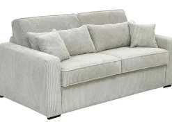 Slaapbank 4 Zitplaatsen Met Stoffen Bekleding In Cremewit Snel Ombouwbaar Matrasbreedte: 160 Cm Matrasdikte: 14 Cm Mondovi