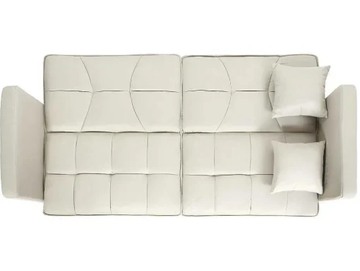 Slaapbank Mcw-K65, Stof/Textiel Creme-Beige