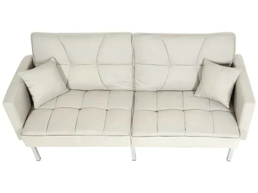 Slaapbank Mcw-K65, Stof/Textiel Creme-Beige