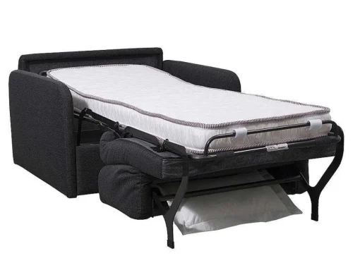 Slaapfauteuil Met Matras Van Stof Nadoa - Slaapafmeting 100 Cm - Donkergrijs