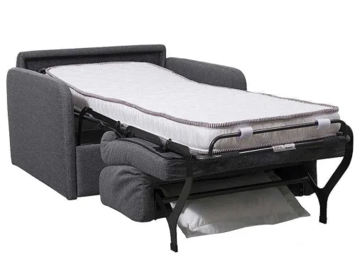 Slaapfauteuil Met Matras Van Stof Nadoa - Slaapafmeting 70 Cm - Antraciet