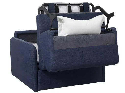 Slaapfauteuil Met Matras Van Stof Nadoa - Slaapafmeting 70 Cm - Blauw