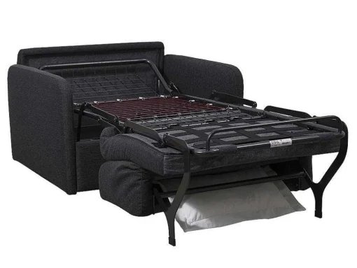 Slaapfauteuil Met Matras Van Stof Nadoa - Slaapafmeting 100 Cm - Donkergrijs