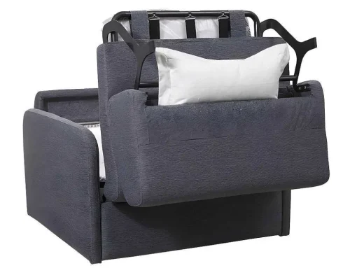 Slaapfauteuil Met Matras Van Stof Nadoa - Slaapafmeting 70 Cm - Antraciet