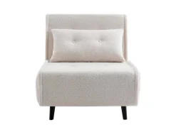 Slaapfauteuil Van Ivoorwitte Bouclestof Uribia