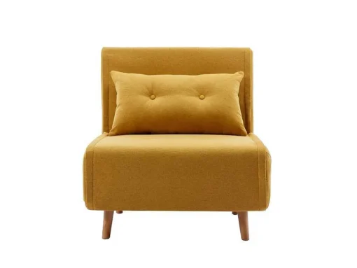Slaapfauteuil Van Mosterdgele Stof Uribia