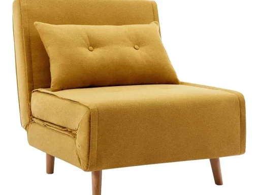 Slaapfauteuil Van Mosterdgele Stof Uribia