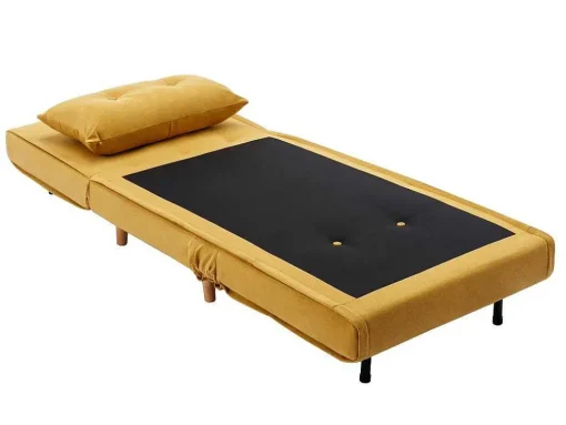 Slaapfauteuil Van Mosterdgele Stof Uribia