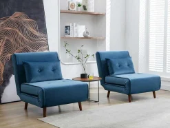 Slaapfauteuil Van Nachtblauw Velours Uribia