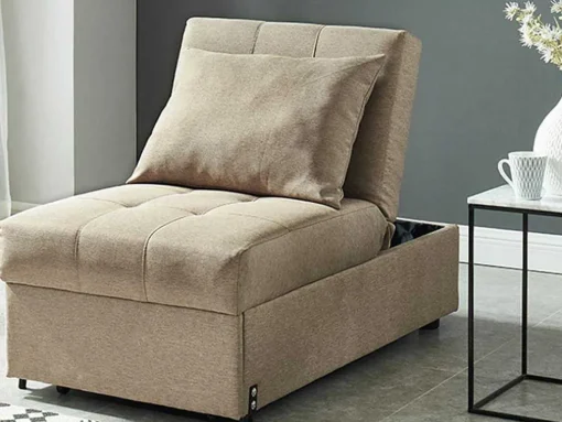 Slaapfauteuil Van Stof Lesna - Beige