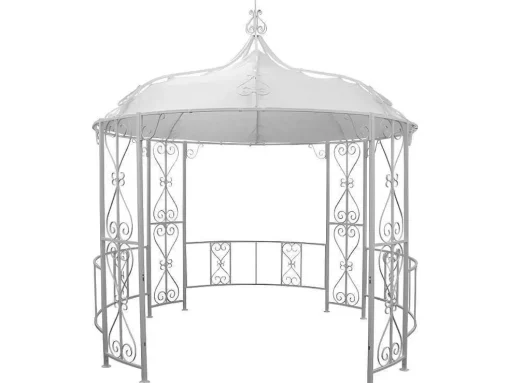 Smeedijzeren Tuinkiosk Van Metaal Tilcara - D300 X H290 Cm - Wit