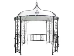 Smeedijzeren Tuinkiosk Van Metaal Tilcara - D300 X H290 Cm - Zwart