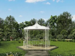 Smeedijzeren Tuinkiosk Van Metaal Tilcara - D300 X H290 Cm - Wit