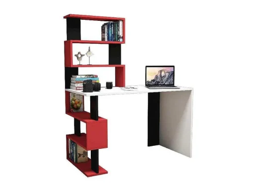 Snap Bureau, Wit, Rood, Zwart, 120X60X148,2 Cm, Epikasa