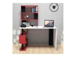 Snap Bureau, Wit, Rood, Zwart, 120X60X148,2 Cm, Epikasa