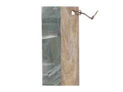 Snijplank Van 2 Materialen - Steen En Mangohout - L38 X D18 - Groen En Naturel - Utena