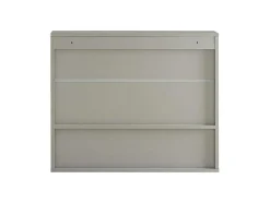 Sobuy Badkamerwandkast Met Spiegel, Wandgemonteerd Wastafelmeubel, Opbergkast Met 2 Deuren, Open Vak En Verstelbare Planken, 60 X 20 X 49,5 Cm, Grijs, Bzr134-Ng