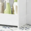 Sobuy Bzr48-W Toiletrolhouder, Badkamer Toiletkast, Badkamermeubels, Houten Vloer Staande Badkamerkast