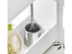 Sobuy Bzr48-W Toiletrolhouder, Badkamer Toiletkast, Badkamermeubels, Houten Vloer Staande Badkamerkast