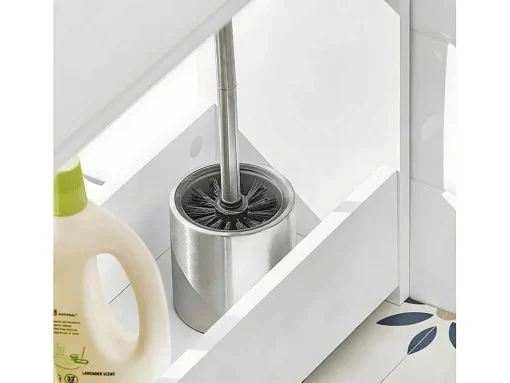 Sobuy Bzr48-W Toiletrolhouder, Badkamer Toiletkast, Badkamermeubels, Houten Vloer Staande Badkamerkast