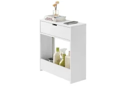 Sobuy Bzr48-W Toiletrolhouder, Badkamer Toiletkast, Badkamermeubels, Houten Vloer Staande Badkamerkast