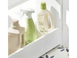 Sobuy Bzr48-W Toiletrolhouder, Badkamer Toiletkast, Badkamermeubels, Houten Vloer Staande Badkamerkast