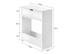 Sobuy Bzr48-W Toiletrolhouder, Badkamer Toiletkast, Badkamermeubels, Houten Vloer Staande Badkamerkast