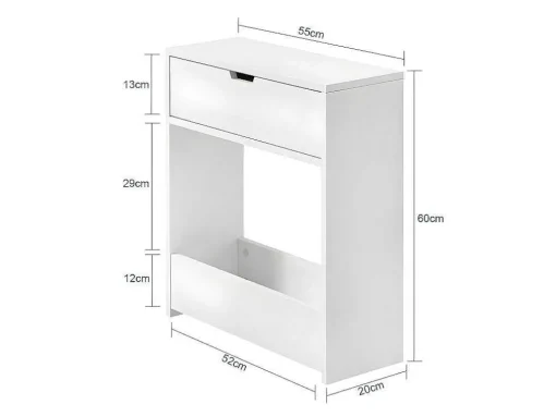 Sobuy Bzr48-W Toiletrolhouder, Badkamer Toiletkast, Badkamermeubels, Houten Vloer Staande Badkamerkast