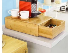 Sobuy Frg83-N Capsulehouder Koffiecapsule Houder Bamboe Theezakjes Koffiezetapparaat Nespresso