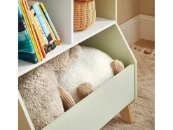 Sobuy Kinderspeelgoedopbergplank, Boekenplank, Opbergeenheid Voor Kinderkamer, Boekenkast Met 2 Planken En 3 Open Vakken, 60 X 36 X 89 Cm, Kmb90-Gr