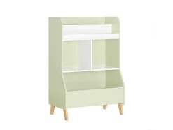 Sobuy Kinderspeelgoedopbergplank, Boekenplank, Opbergeenheid Voor Kinderkamer, Boekenkast Met 2 Planken En 3 Open Vakken, 60 X 36 X 89 Cm, Kmb90-Gr
