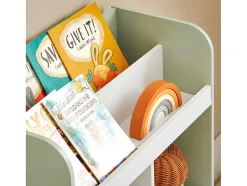 Sobuy Kinderspeelgoedopbergplank, Boekenplank, Opbergeenheid Voor Kinderkamer, Boekenkast Met 2 Planken En 3 Open Vakken, 60 X 36 X 89 Cm, Kmb90-Gr