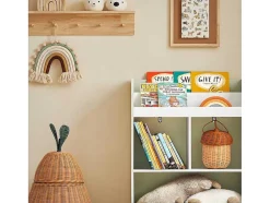 Sobuy Kinderspeelgoedopbergplank, Boekenplank, Opbergeenheid Voor Kinderkamer, Boekenkast Met 2 Planken En 3 Open Vakken, 60 X 36 X 89 Cm, Kmb90-Gr