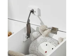 Sobuy Kmb70-W Speelgoedkist Voor Kinderen, Speelgoed Opbergdoos, Opbergkist Met Scharnierend Deksel, Regenboogdesign, Kinderboekenplank