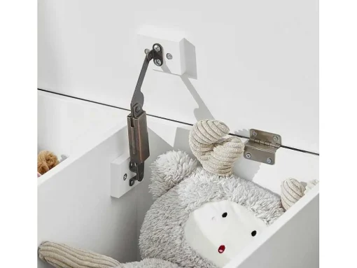 Sobuy Kmb70-W Speelgoedkist Voor Kinderen, Speelgoed Opbergdoos, Opbergkist Met Scharnierend Deksel, Regenboogdesign, Kinderboekenplank