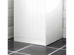 Sobuy Linnenkast, Wasmand, Badkameronderkast, Toiletkast, Opbergmeubel Met 1 Lade En 1 Uitneembare Wasmand, Wit, 40X39X86Cm, Bzr110-W