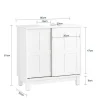Sobuy Wastafelmeubel Badkamermeubel Wastafelopbergkast Met 2 Schuifdeuren Wit Lph 60 X 30 X 61 Cm Bzr142-W