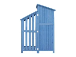 Sparrenhouten Tuinhuis - Gereedschapsschuur Met 2 Geintegreerde Planken - H 173 Cm - Waterdicht Pvc Dak - Groen