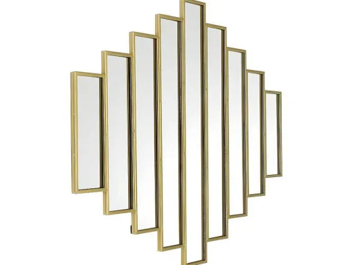 Spiegel In Art-Decostijl Galice - B90 X H120 Cm - Goudkleurig
