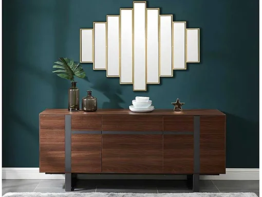 Spiegel In Art-Decostijl Galice - B90 X H120 Cm - Goudkleurig