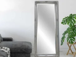 Spiegel Met Lijst Elvire - Eucalyptushout - 60 X 140 Cm - Kleur: Zilver