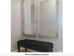 Spiegel Met Lijst Elvire - Eucalyptushout - 60 X 140 Cm - Kleur: Zilver