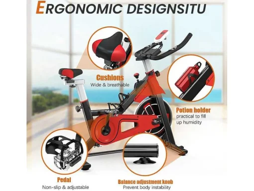 Spin Bike Met Verstelbare Zitting En Stuur, Hometrainer Met Verstelbare Weerstand En Lcd Display