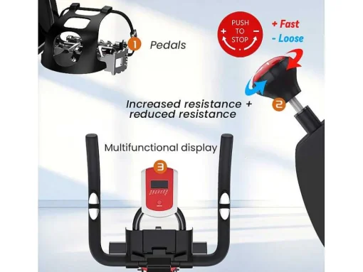 Spin Bike Met Verstelbare Zitting En Stuur, Hometrainer Met Verstelbare Weerstand En Lcd Display