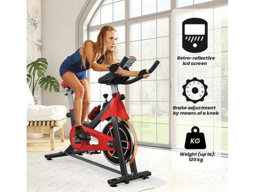 Spin Bike Met Verstelbare Zitting En Stuur, Hometrainer Met Verstelbare Weerstand En Lcd Display